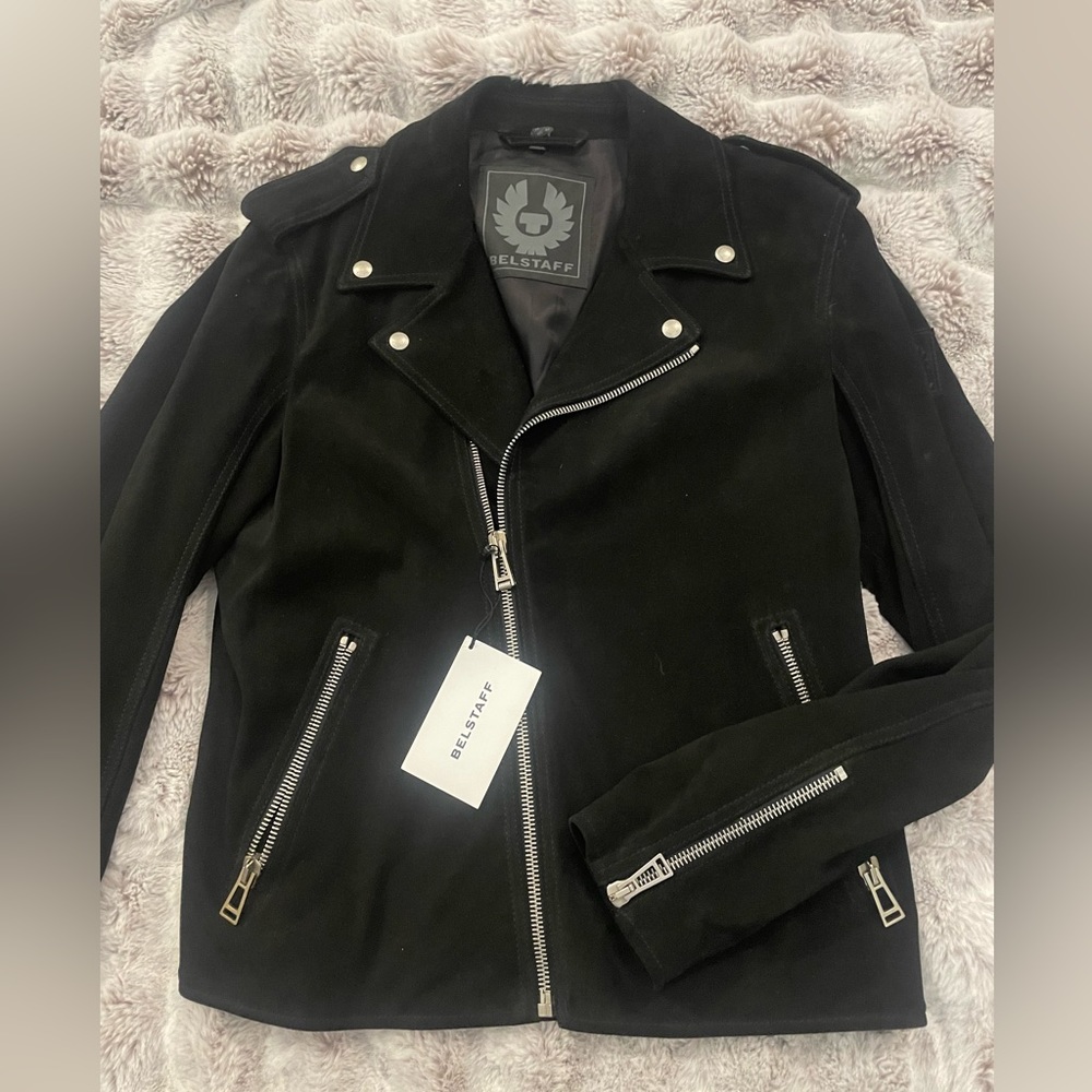 Belstaff Black Suede Edmunds Jacket Sz 52/L